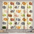 thumbnail image 1 of Ambesonne Cartoon Kitchen Curtains, Animals Simple, 55"x39", Multicolor, 1 of 3