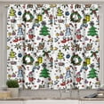 thumbnail image 1 of Ambesonne Cartoon Kitchen Curtains, Christmas Santa Snowman, 55"x39", Multicolor, 1 of 3
