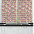 thumbnail image 1 of Ambesonne Cartoon Kitchen Curtains, Colorful Unicorn, 55"x39", Multicolor, 1 of 2