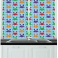 thumbnail image 1 of Ambesonne Cartoon Kitchen Curtains, Crabs on Blue Backdrop, 55"x39", Multicolor, 1 of 2