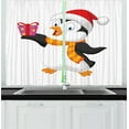 thumbnail image 1 of Ambesonne Cartoon Kitchen Curtains, Friendly Penguin Character, 55"x39", Multicolor, 1 of 2