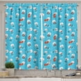 thumbnail image 1 of Ambesonne Cartoon Kitchen Curtains, Music Instruments Fantasy, 55"x39", White Blue and Red, 1 of 3