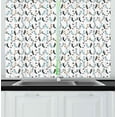 thumbnail image 1 of Ambesonne Cartoon Kitchen Curtains, Rain of Socks Laundry, 55"x39", Dark Blue Beige, 1 of 2