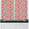 thumbnail image 1 of Ambesonne Cartoon Kitchen Curtains, Wings Easter Inspired Art, 55"x39", Multicolor, 1 of 3
