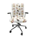 thumbnail image 1 of Ambesonne Cartoon Office Chair Cover Stretchable High Back, Funny Owls Forest Animals, Rose and Khaki, 1 of 1