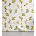 thumbnail image 1 of Ambesonne Cartoon Peel & Stick Wallpaper for Home, Repetitive Little Ducklings, 13"x36", White and Mustard, 1 of 6