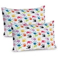 thumbnail image 1 of Ambesonne Cartoon Pillow Sham 2 Pack, Colorful, 30"x20", Yellow Teal and Red, 1 of 3