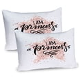 thumbnail image 1 of Ambesonne Cartoon Pillow Sham 2 Pack, Modern Dotted Themed Design, 36"x20", White Black Blush, 1 of 3