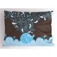 thumbnail image 1 of Ambesonne Cartoon Pillow Sham, Batik Sea Whale Tribal, 26" X 20", Blue and Brown, 1 of 2