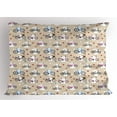 thumbnail image 1 of Ambesonne Cartoon Pillow Sham, Bike Heart and Dots, 26" X 20", Beige and White, 1 of 2
