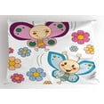 thumbnail image 1 of Ambesonne Cartoon Pillow Sham, Butterfly Couple, 26" X 20",, 1 of 2