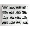 thumbnail image 1 of Ambesonne Cartoon Pillow Sham, Heavy Machinery Mining, 26" X 20", White Black, 1 of 2