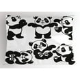 thumbnail image 1 of Ambesonne Cartoon Pillow Sham, Playful Panda Bear Zoo, 36" X 20", White Charcoal Grey, 1 of 2