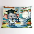 thumbnail image 1 of Ambesonne Cartoon Pillow Sham, Potty Training Elephant Art, 36" X 20", Purpleblue Multicolor, 1 of 2