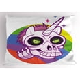 thumbnail image 1 of Ambesonne Cartoon Pillow Sham, Unicorn Design, 36" X 20", Multicolor, 1 of 2