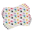 thumbnail image 1 of Ambesonne Cartoon Place Mats Set of 4, Colorful, Standard Size, Yellow Teal and Red, 1 of 6