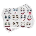 thumbnail image 1 of Ambesonne Cartoon Place Mats Set of 4, Hand Drawn Faces, Standard Size, Multicolor, 1 of 6