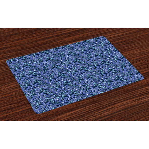 Ambesonne Cartoon Place Mats Set of 4, Simple Daisy Blossoms, Standard Size, Multicolor