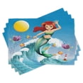 thumbnail image 1 of Ambesonne Cartoon Place Mats Set of 4, Wave with Fish, Standard Size, Multicolor, 1 of 6