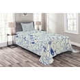 thumbnail image 1 of Ambesonne Cartoon Quilted Bedspread Set 2 Pcs, Geometry Chemistry Theme, Twin Size, Blue and Ivory, 1 of 3