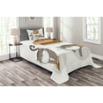 thumbnail image 1 of Ambesonne Cartoon Quilted Bedspread Set 2 Pcs, Kitten Cat in the Box, Twin Size, Sand Brown Warm Taupe, 1 of 3
