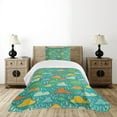thumbnail image 1 of Ambesonne Cartoon Quilted Bedspread Set 2 Pcs, Puffy Clouds Funk Art, Twin Size, Multicolor, 1 of 6