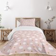 thumbnail image 1 of Ambesonne Cartoon Quilted Bedspread Set 2 Pcs, Stars and Clouds Pattern, Twin Size, Sepia White Blush, 1 of 5