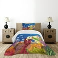 thumbnail image 1 of Ambesonne Cartoon Quilted Bedspread Set 2 Pcs, Turtle, Twin Size, Multicolor, 1 of 6
