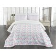 thumbnail image 1 of Ambesonne Cartoon Quilted Bedspread Set 3 Pcs, Art Milk Pattern Minimalist, Queen Size, White Pink and Blue, 1 of 5