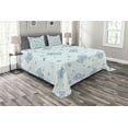 thumbnail image 1 of Ambesonne Cartoon Quilted Bedspread Set 3 Pcs, Bears and Letters Cold Tone, King Size, Pale Blue Aqua, 1 of 3
