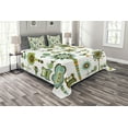 thumbnail image 1 of Ambesonne Cartoon Quilted Bedspread Set 3 Pcs, Birds Flowers Trees, King Size, Multicolor, 1 of 3