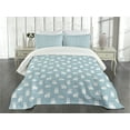 thumbnail image 1 of Ambesonne Cartoon Quilted Bedspread Set 3 Pcs, Cartoon Polar Bears Art, King Size, Pale Blue White, 1 of 5