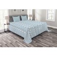 thumbnail image 1 of Ambesonne Cartoon Quilted Bedspread Set 3 Pcs, Counting Sheep Pattern Art, Queen Size, Pale Blue White, 1 of 3
