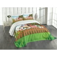 thumbnail image 1 of Ambesonne Cartoon Quilted Bedspread Set 3 Pcs, Farm Animals Mascots, King Size, Multicolor, 1 of 5