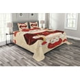 thumbnail image 1 of Ambesonne Cartoon Quilted Bedspread Set 3 Pcs, Queen Cards, Queen Size, Red Brown Ecru, 1 of 3