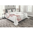 thumbnail image 1 of Ambesonne Cartoon Quilted Bedspread Set 3 Pcs, Rabbits Wedding, Queen Size, Pale Pink and Grey, 1 of 3