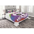 thumbnail image 1 of Ambesonne Cartoon Quilted Bedspread Set 3 Pcs, Unicorn Design, Queen Size, Multicolor, 1 of 3