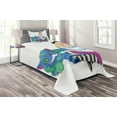 thumbnail image 1 of Ambesonne Cartoon Quilted Coverlet 2 Pcs, Happiness Love, Twin Size, Multicolor, 1 of 3