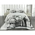 thumbnail image 1 of Ambesonne Cartoon Quilted Coverlet 3 Pcs, Adventure, Queen Size, Black White, 1 of 4