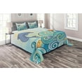 thumbnail image 1 of Ambesonne Cartoon Quilted Coverlet 3 Pcs, Dolphin Ocean, King Size, Multicolor, 1 of 2