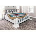 thumbnail image 1 of Ambesonne Cartoon Quilted Coverlet 3 Pcs, Feed Me Words Shark, Queen Size, Multicolor, 1 of 2