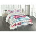 thumbnail image 1 of Ambesonne Cartoon Quilted Coverlet 3 Pcs, Fish Sailor Marine Sea, Queen Size, Cream Red Blue, 1 of 4