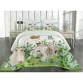 thumbnail image 1 of Ambesonne Cartoon Quilted Coverlet 3 Pcs, Happy Kittens, King Size, Multicolor, 1 of 4