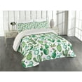 thumbnail image 1 of Ambesonne Cartoon Quilted Coverlet 3 Pcs, Mexican Cactus Plants, Queen Size, Lime Green Pale Pink, 1 of 4