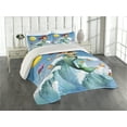 thumbnail image 1 of Ambesonne Cartoon Quilted Coverlet 3 Pcs, Wave with Fish, King Size, Multicolor, 1 of 4