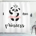 thumbnail image 1 of Ambesonne Cartoon Shower Curtain, Ballerina and Panda Themed, 69"Wx84"L, White Black Rose, 1 of 3