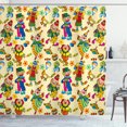 thumbnail image 1 of Ambesonne Cartoon Shower Curtain, Cartoon Clown Print Art, 69"Wx84"L, Yellow Blue, 1 of 3