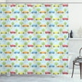 thumbnail image 1 of Ambesonne Cartoon Shower Curtain, Checkered Cars with Trees, 69"Wx84"L, Multicolor, 1 of 3