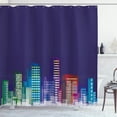 thumbnail image 1 of Ambesonne Cartoon Shower Curtain, City at Night, 69"Wx84"L, Multicolor, 1 of 5