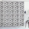 thumbnail image 1 of Ambesonne Cartoon Shower Curtain, Comic Funny Rabbits, 69"Wx70"L, Charcoal Grey and White, 1 of 4